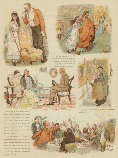 Mr Oakballin talvi Firenzessä (chromolitho) tekijältä Randolph Caldecott