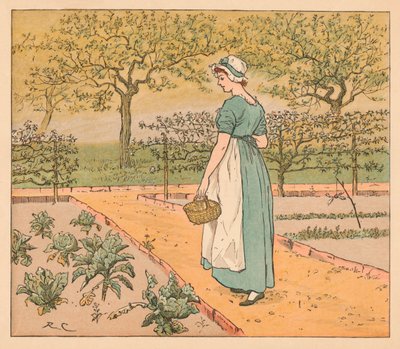 Joten hän meni puutarhaan, c1885, 1934. tekijältä Randolph Caldecott