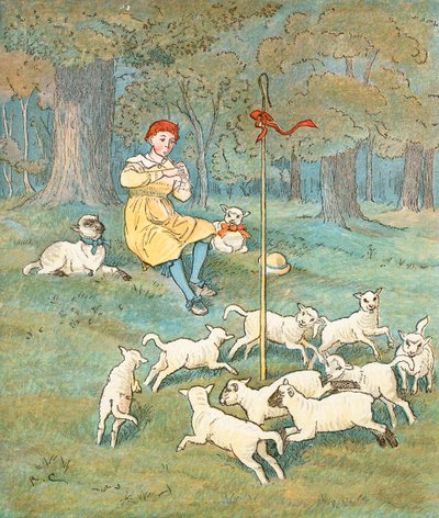 Maanviljelijän poika (värilitografia) tekijältä Randolph Caldecott