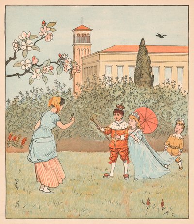Maid ja Jenny Wren, 1880. tekijältä Randolph Caldecott