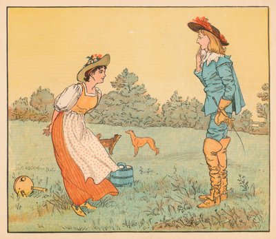 Sitten en voi mennä naimisiin kanssasi, kaunis piika!, c1882. tekijältä Randolph Caldecott