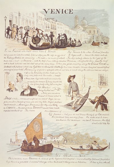Venetsia, sarjakuvasketsejä tekijältä Randolph Caldecott
