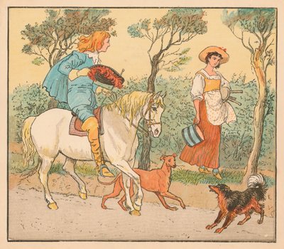 Minne olet menossa, Pretty Maid, c1882. tekijältä Randolph Caldecott