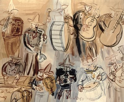 Meksikolainen orkesteri, Raymond Picaud Studio, Aubusson tekijältä Raoul (after) Dufy