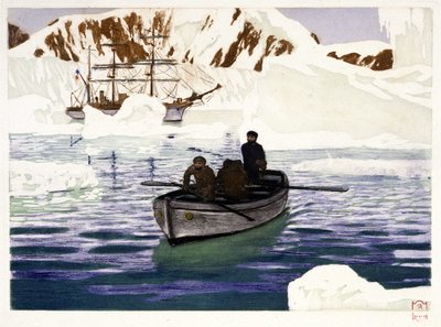 Charcot ja Why Pas au Pôle -miehistö - piirustus Dugardier, teoksessa "Les belles cruisières francaises", Paul Chack, Librairie de la Revue Française, Paris tekijältä Raoul Du Gardier