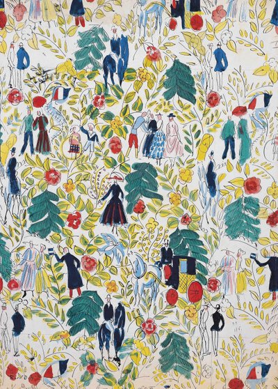 Kävelyretki metsässä; La Promenade au Bois, noin 1919 (guassi paperille). tekijältä Raoul Dufy