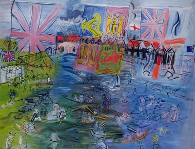 Henley Regatta lippujen kanssa tekijältä Raoul Dufy
