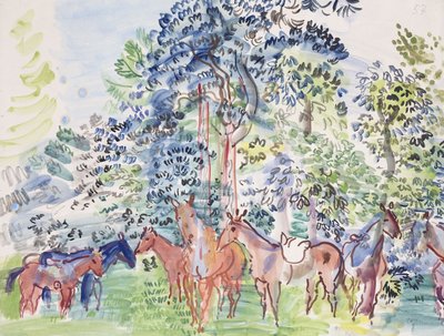 Hevoset metsässä; Chevaux au Bois tekijältä Raoul Dufy