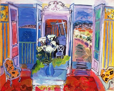 Sisätilojen avoimet ikkunat tekijältä Raoul Dufy