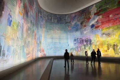 La Fee Electricite, Musee d Art Moderne de la Ville de Paris -museon Dufy-huoneessa, Avenue du President Wilson, Pariisi 75016. Arkkitehtuuri: Jean-Claude Dondel, Andre Aubert, Paul Viard ja Marcel Dastugue. tekijältä Raoul Dufy