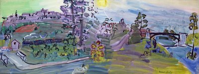 Maisema Langresissa, n.1933 (öljy kankaalle). tekijältä Raoul Dufy