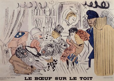 Le Boeuf sur le Toit, kuvitus La Vogue Musicalen ensimmäisestä numerosta. tekijältä Raoul Dufy