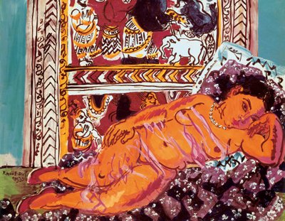 Raoul Dufyn (1877-1953) maalaus "Makuuasennossa oleva alaston". tekijältä Raoul Dufy