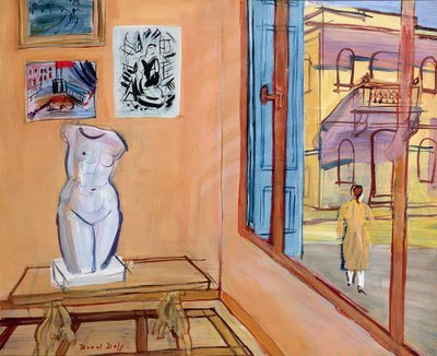 Studio ja vartalo, noin 1946 (öljy paneelille). tekijältä Raoul Dufy