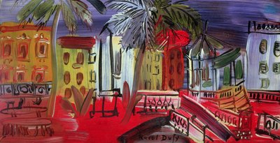 Soittokatsomo torilla, Hyeres, noin 1938 (paneeli) tekijältä Raoul Dufy