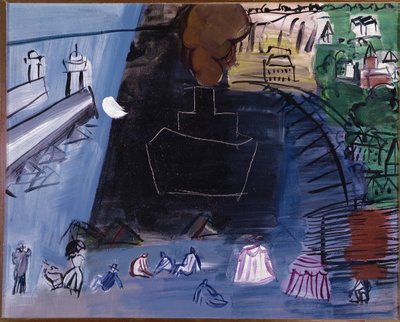 Musta rahti (öljy kankaalle, 20. vuosisata) tekijältä Raoul Dufy