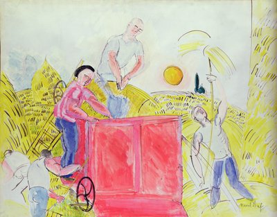 Sadonkorjaajat (guassi paperille) tekijältä Raoul Dufy