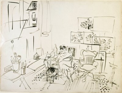 Maalarin työpaja Raoul Dufyn (1877-1953) piirros New York, Museum of Modern Art (New Yorkin modernin taiteen museo) tekijältä Raoul Dufy