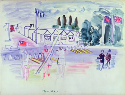 Henleyn regatta (akvarelli paperille) tekijältä Raoul Dufy