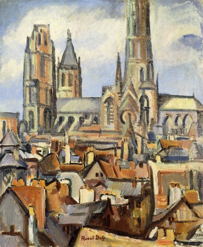 Rouenin katot; Les Toits de Rouen, noin 1902-03 (öljy kankaalle) tekijältä Raoul Dufy