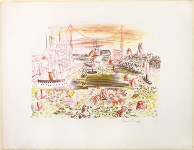 Näkymä Marseilleen (Le Port) tekijältä Raoul Dufy