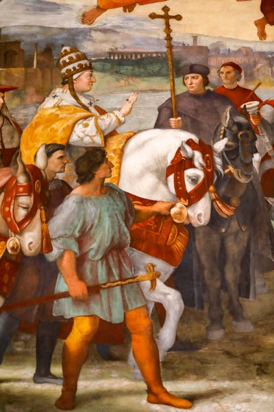 Pyhän Leo Suuren ja Attilan tapaaminen. 1511-1514 (fresko) tekijältä Raphael