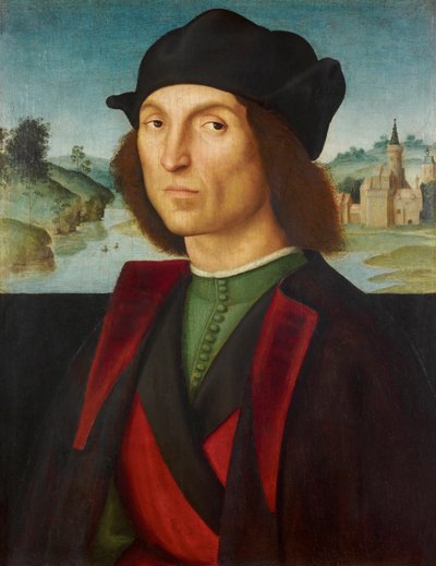 Miehen muotokuva par Raphael (1483-1520), n. 1502-1504 - Öljy puulle, 47,5x37,2 - Liechtensteinin museo tekijältä Raphael