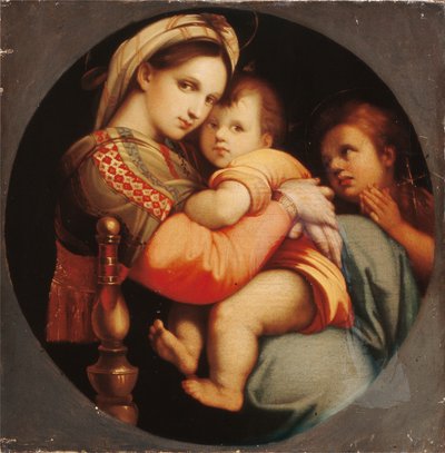 Tuolimadonna (öljy kankaalle) tekijältä Raphael (1483 1520) (after)