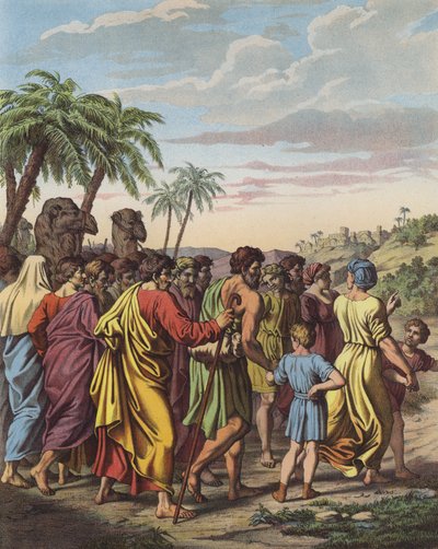 Israelilaisten paluu Babylonin vankeudesta (väri litho) tekijältä after Raphael