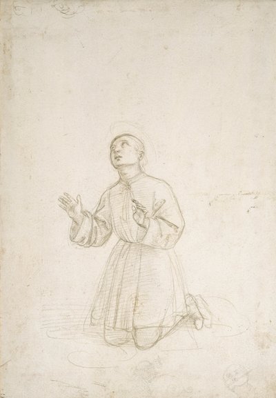 Nuorten polvistuva figuuri, n. 1503 (hopeakärki valkoisella valmisteella) tekijältä Raphael