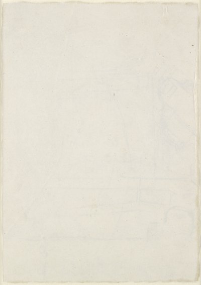 Verso: Pieniä arkkitehtonisia merkintöjä, mukaan lukien ristinmuotoinen pohjapiirros, WA1846.160 (kynä ja ruskea muste sokean kynän päällä, jonkin verran lyijyä tai liitua) tekijältä Raphael