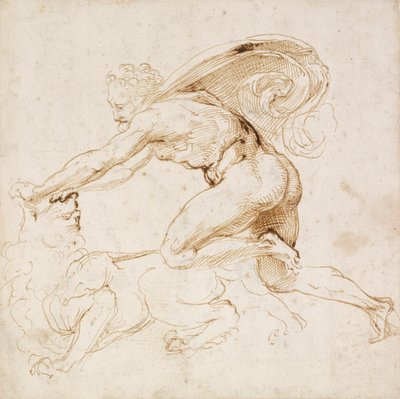 Hercules voitti leijonan, c1500-1520 tekijältä Raphael