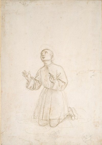 Nuoren polvistuva hahmo, c1503 tekijältä Raphael
