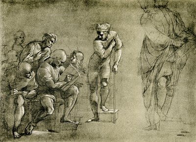 Pythagoraan ryhmä Ateenan koulusta. tekijältä Raffaello Sanzio Raphael