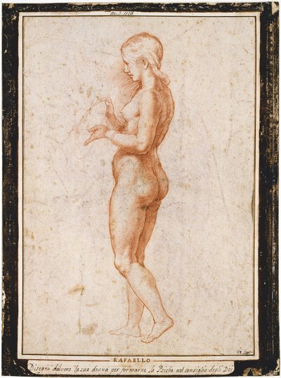 Nuori naishahmo profiilissa, n. 1517. tekijältä Raphael