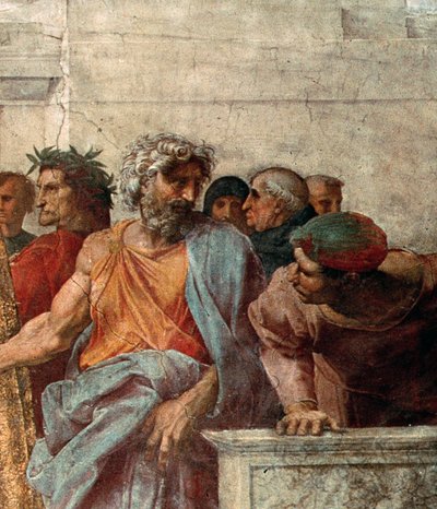 Disputa, Stanza della Segnatura, 1508-11 (yksityiskohta 168791) tekijältä Raffaello Sanzio Raphael