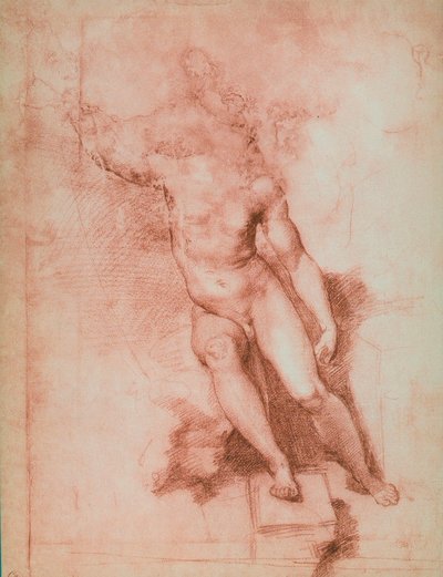 Opiskelu Pyhälle Johannes Kastajalle, piirustus Raffaello Sanzio. Piirustus- ja grafiikkakaappi, Uffizi-galleria, Firenze tekijältä Raffaello Sanzio Raphael