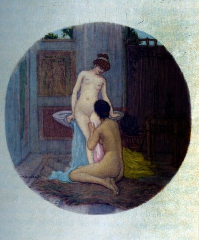 Naisten wc Kreikan antiikin aikaan. Kuva otettu Pierre Louysin "Aphroditesta", kirjoittanut Raphael Colin tekijältä Raphael Collin