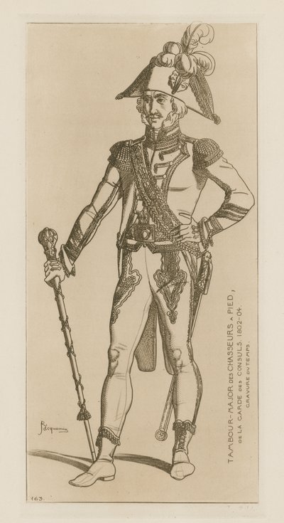 Konsulikaartin chasseurs a pied -joukkojen rumpumajuri, 1802-04. tekijältä Raphael Jacquemin