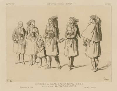 Saksalaiset kansallispuvut - Saksi-Altenburgin herttuakunta (1815) tekijältä Raphael Jacquemin