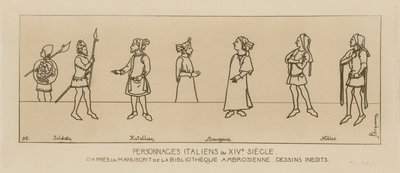 Italialaisia hahmoja 1300-luvulta tekijältä Raphael Jacquemin