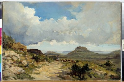 Berger a Miramas le Vieux, Etang de Berre in the Bouches of the Rhone Pintura de Raphael Luc Ponson (1835-1904) Menció obligatòria: Col·lecció fundació respecte de Provence, Marseillefinnish tekijältä Raphael Luc Ponson
