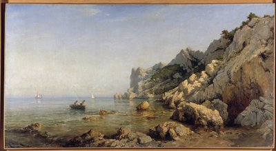 Sormiou Calanquesin rannikko lähellä Marseillea (öljy kankaalle). tekijältä Raphael Luc Ponson