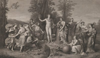 Apollo ja muusat Parnassuksella, 1784, 1784. tekijältä Raphael Morghen