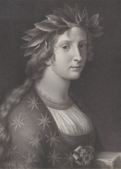 Runous, nainen, jolla on laakerikruunu, 1827 tekijältä Raphael Morghen