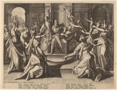 Salomon vaimonsa johti epäjumalanpalvelukseen, 1589. tekijältä Raphael Sadeler
