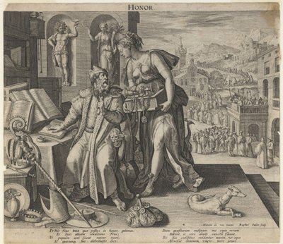 Kunnia, 1591 tekijältä Raphael Sadeler the Elder