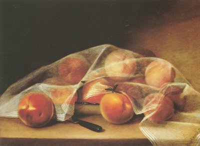 Hedelmäpaloja persikoita peitetty nenäliina-raphaelle peale tekijältä Raphaelle Peale