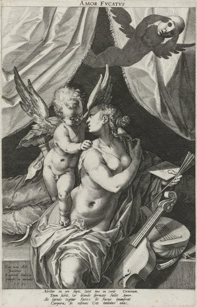 Allegoria petollisesta rakkaudesta Amor Dvcatvs (otsikko esineessä) tekijältä Raphaël Sadeler (I)