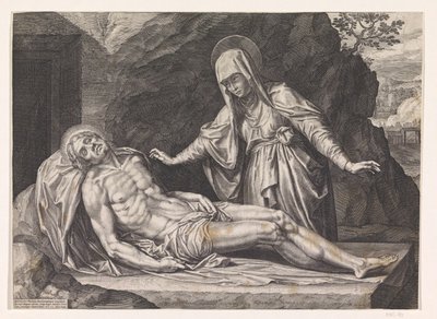 Maria amb el cos de Crist Acabat tekijältä Raphaël Sadeler (I)